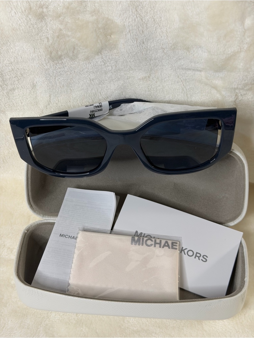 Michael Kors Women's Navy Rectangular Sunglasses